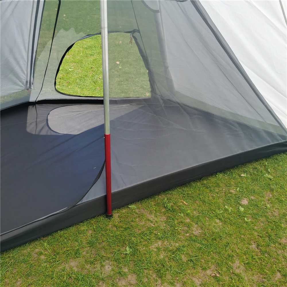 Cheap Goat Tents Winter Ultralight Outdoor Camping Teepee 210T Plaid Pyramid Tent with Snow Skirt Large Rodless Tent Backpacking Hiking Tents Tents 